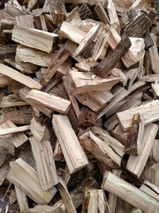 Pile of split wood