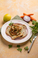 veal escalope with mushroom