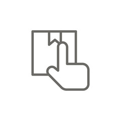 Box, delivery, hand vector icon . Simple element illustration from UI concept. Box, delivery, hand vector icon . Cargo Icon Vector Illustration.