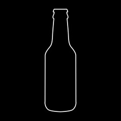 Single flat beer bottle icon isolated on a white background