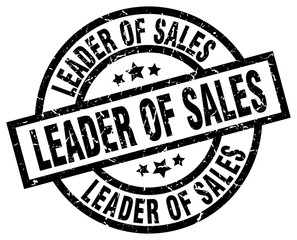 leader of sales round grunge black stamp