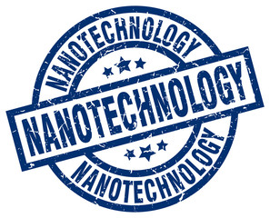 nanotechnology blue round grunge stamp