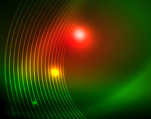 Neon circles abstract background