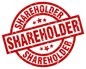 shareholder round red grunge stamp