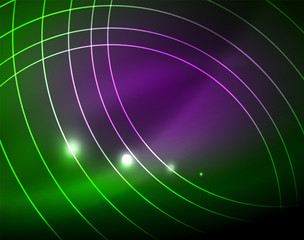 Neon circles abstract background