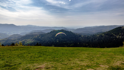 Gleitschirmflieger im Schwarzwald