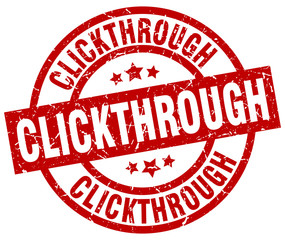 clickthrough round red grunge stamp