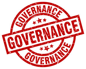governance round red grunge stamp