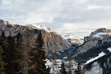 Passo Sella Peak on the Ski Resort of Canazei, Dolomites Alps, Italy