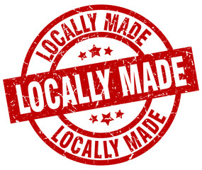 locally made round red grunge stamp