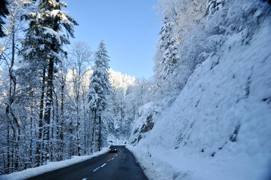 estrada com neve