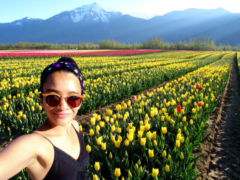 Selfie Woman Tulip