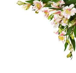 Corner arrangement with alstroemeria flowers