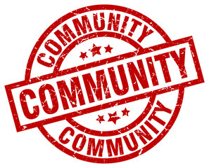 community round red grunge stamp