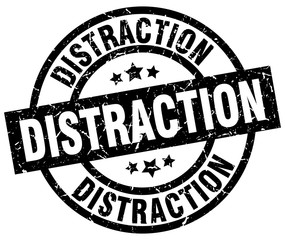 distraction round grunge black stamp
