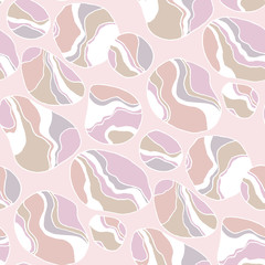 Abstract river stones hand drawn seamless pattern