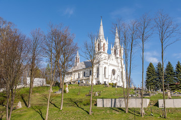 The St. Mary`s Maternity and St. Michael the Archangel neogothic Church in Boleslaw (Poland).