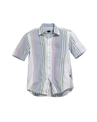 short sleeve shirt striped isolated on white