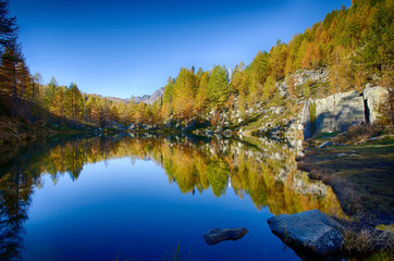 Fototapeta na wymiar Autumn at Alpe Devero