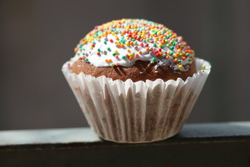 Little easter cupcake wrapped in white paper