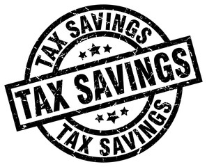 tax savings round grunge black stamp