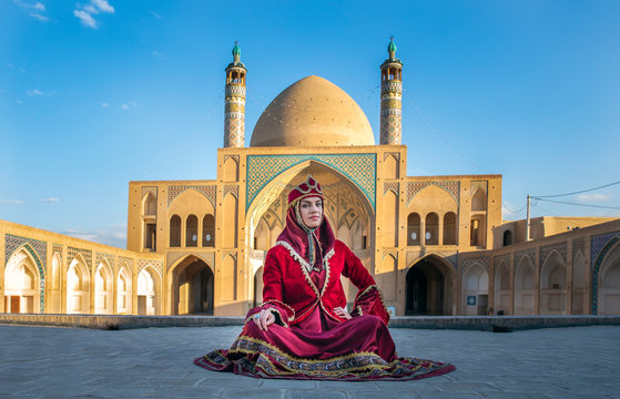 Beautiful Young Iranian Lady In A Mosque