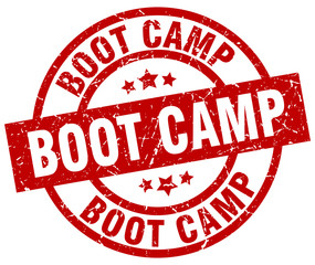 boot camp round red grunge stamp