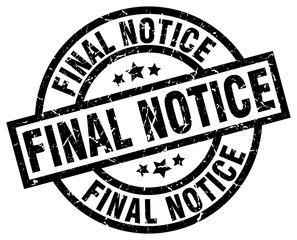 final notice round grunge black stamp