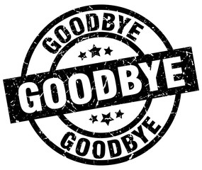 goodbye round grunge black stamp