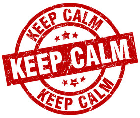 keep calm round red grunge stamp