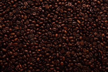 Roasted coffee beans. Can be used as a background.