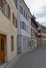 Fototapeta na wymiar the historic village of Steckborn in Switzerland with ist bourgeoisie buildings