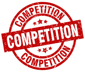 competition round red grunge stamp