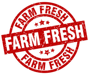 farm fresh round red grunge stamp