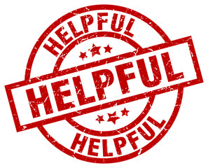 helpful round red grunge stamp