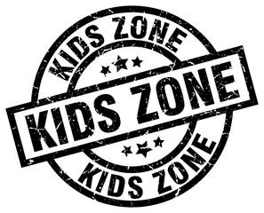 kids zone round grunge black stamp