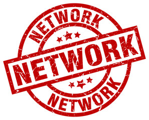 network round red grunge stamp