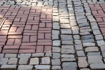 Cobblestone alley walkway 