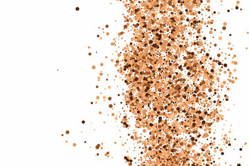Fototapeta na wymiar Glitter Eye Makeup Texture Isolated On White. Amber Particles Color. Celebration Background. Bright Explosion Of Confetti. Vector Illustration.