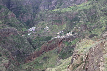 Fototapeta na wymiar Das Dorf in den Bergen, Fontainhas, Kap Verden