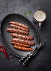 Grilled sausages and beer