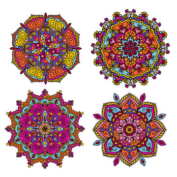 Mandala vector illustration set