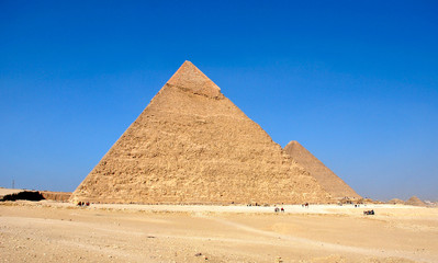 Ancient pyramids of Giza near Cairo Egypt