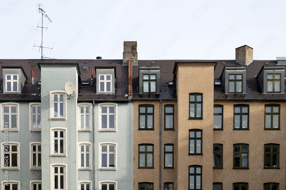 Wall mural residential houses in copenhagen, denmark