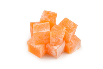 Sweet turkish delight isolated on white background.