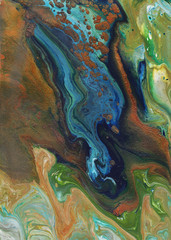 Naklejka premium 'Pacific Drift': Marble texture. Acrylic pour fluid art. Background pattern design. Planet earth surface.