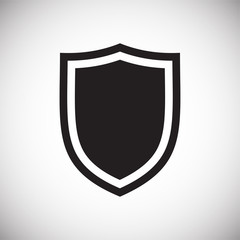 Shield icon on background for graphic and web design. Simple vector sign. Internet concept symbol for website button or mobile app.