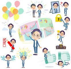 blue suit Glasses man_success