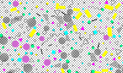 Pop art color background. Memphis pattern