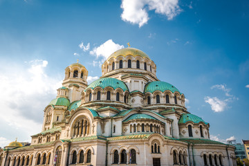 Alexander Nevsky Cathedral, Sofia  in a sunny day. Bulgaria Landmarks.